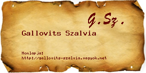 Gallovits Szalvia névjegykártya